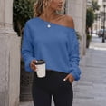 thumbnail image 1 of Msgweeeg Off-Shoulder Pullover Sweatshirt, Lightweight, Women's S-XXXL, 1 of 8