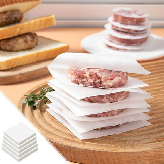 Msgweeeg Oil Absorbent Pads Thickened Hamburger Beef Patties with Oil Separating Paper Non Stick Oil Separating Paper Non Stick Meat Patty Pad Paper and Meat Separating Paper