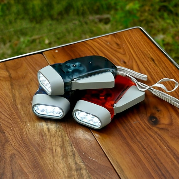 Msgweeeg Outdoor Hand-Cranked Automatic Power Generation Emergency Flashlight Mini Convenient Rechargeable LED Torch for Camping Hiking Power Outage Emergency Preparedness Survival Gear