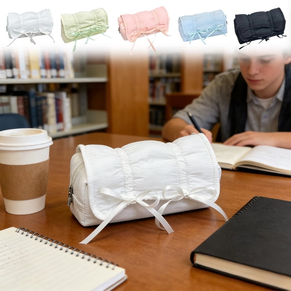 Msgweeeg Pencil Pouch Pencil Case Standing Pencil Case Desktop Organizer Large Capacity Stationery Storage Bag Upright Zipper Holder for Home Office Desk Use
