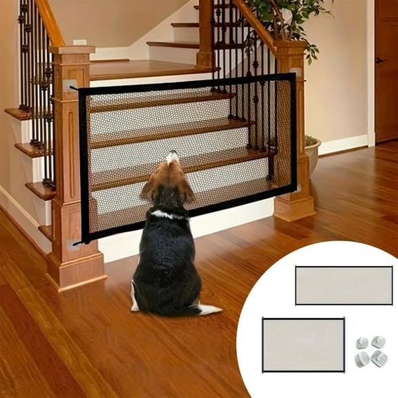 Msgweeeg Pet Fence Outdoor Dog Crate Pet Fence Home Use No Drilling Antis Pet Door Fence Isolation Staircase Entrance Dog and Cats Protection Fence