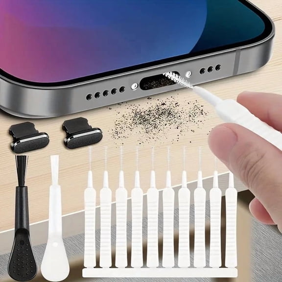Msgweeeg Phone Cleaning Kit 14 Piece Set Charging Port Cleaner Brush Tool Airpod Earbuds Headphone Jack Camera Lens Screen Keyboard Multi Function Electronics Device Maintenance Accessories