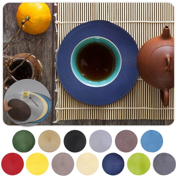 Msgweeeg Placemats Table Placemats 1PC Table Placemat Set Oil Proof PP Woven Heat Insulating Mat for Dining Table Countertop Hot Pot Bowl Plate Protection Easy Clean Kitchen Decor Use