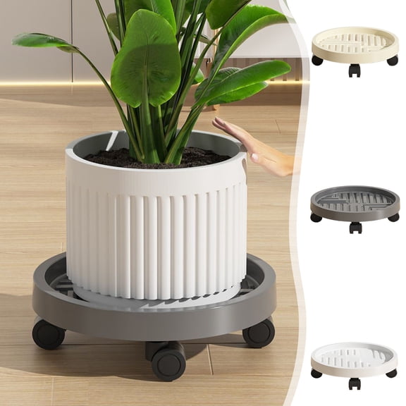 Msgweeeg Plantsers for Outdoor Plants Flower Pots Plants Pot Tray wirh Wheels Thick Plastic Base Easy Moving for Indoor Outdoor Flower Pot Rolling Stand Home Garden
