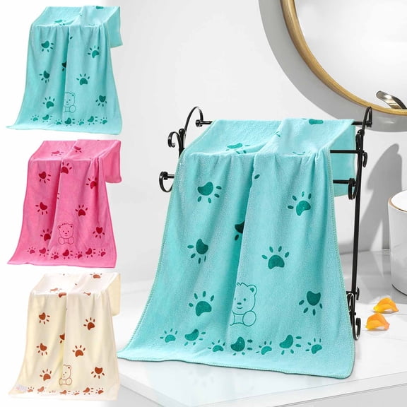 Msgweeeg Pool Towels Beach Towel Kids Bear Towel Soft and Superfine Fiber Printing Towel Strong Absorbent Face Towel Dry Hair Towel for Bathroom and Spa