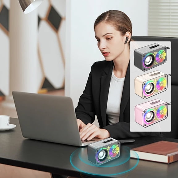 Msgweeeg Portable Bluetooth Speakers Speakers Portable Bluetooth Speaker Seyberpunk Speaker Transparent Wireless Bluetooth Speaker Cool Glittering Bluetooth Speaker Stylish Gift