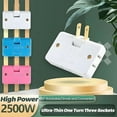 thumbnail image 1 of Msgweeeg Power Adapter Rotatable Socket Converter 3 Way 180 Slim 2 Prong Flat Plug Rotating Extender Safe Secure Fit Space Saving Swivel Converter for Home Office Travel, 1 of 2