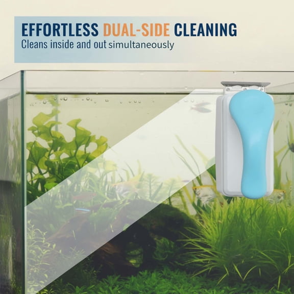 Msgweeeg Powerful Magnetic Cleaning Brush Aquarium Fish Tank Glass Brush Magnetic Inner Wall Cleaning Tool Efficient Algae Removal Easy Grip Strong Magnet Durable