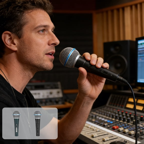 Msgweeeg Professional Vocal Mic Wired Microphone 6.5mm Jack Dynamic Mic with 9.8ft Connecting Cable Handheld Karaoke Mic for Stage Performance Public Speaking Party Singing Audio Equipment