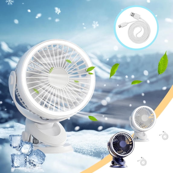 Msgweeeg Rechargeable Fan Portable Portable Handheld Turbo Fan Rechargeable Fan with Night Light Desktop Office Dormitory Clip Type Vertical