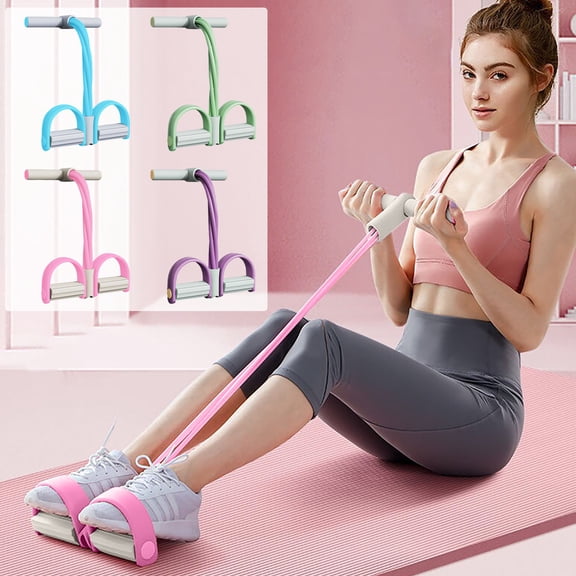 Msgweeeg Resistance Bands Fitness Bands Fashion Device 4-tube Pedal Resistance Device Pedal Resistance Strap with Handle Detachable and Adjustable Pedal Resistance Device