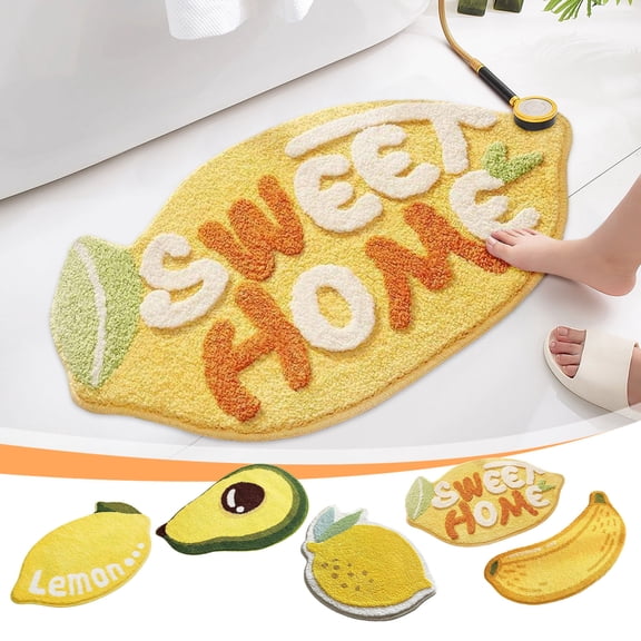 Msgweeeg Rugs for Bedroom Rugs Fruit Bath Mat Lovely Bathroom Carpet Especially Absorbent Very Soft and Dry FastIn Children's Room Bathroom Or Other Room
