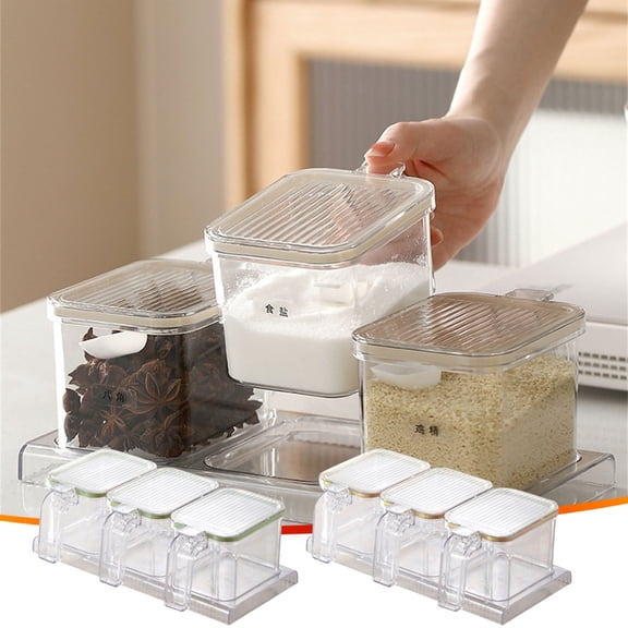 Msgweeeg Seasoning Jars Seasoning Containers Mounted Sealed Seasoning Container Non Punching Suction Cup Style Seasoning Storage Box