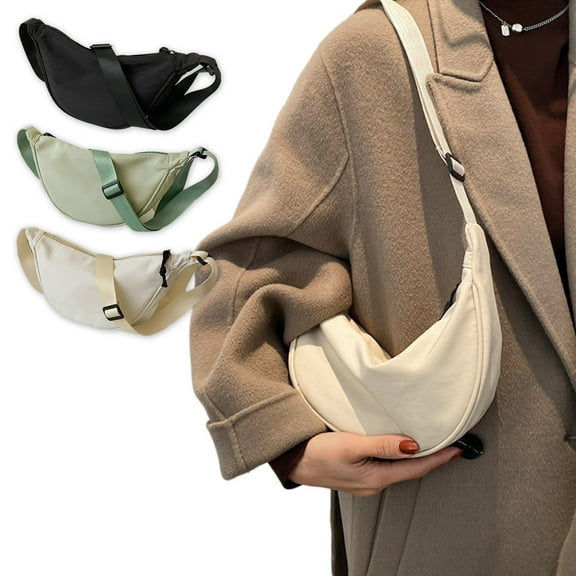 Msgweeeg Shoulder Bag for Women Chest Pack Shoulder Bag for Women Crossbody Sling Bag For Women Men Trendy Crescent Bag With Adjustable Strap Lightweight Nylon for College Campus