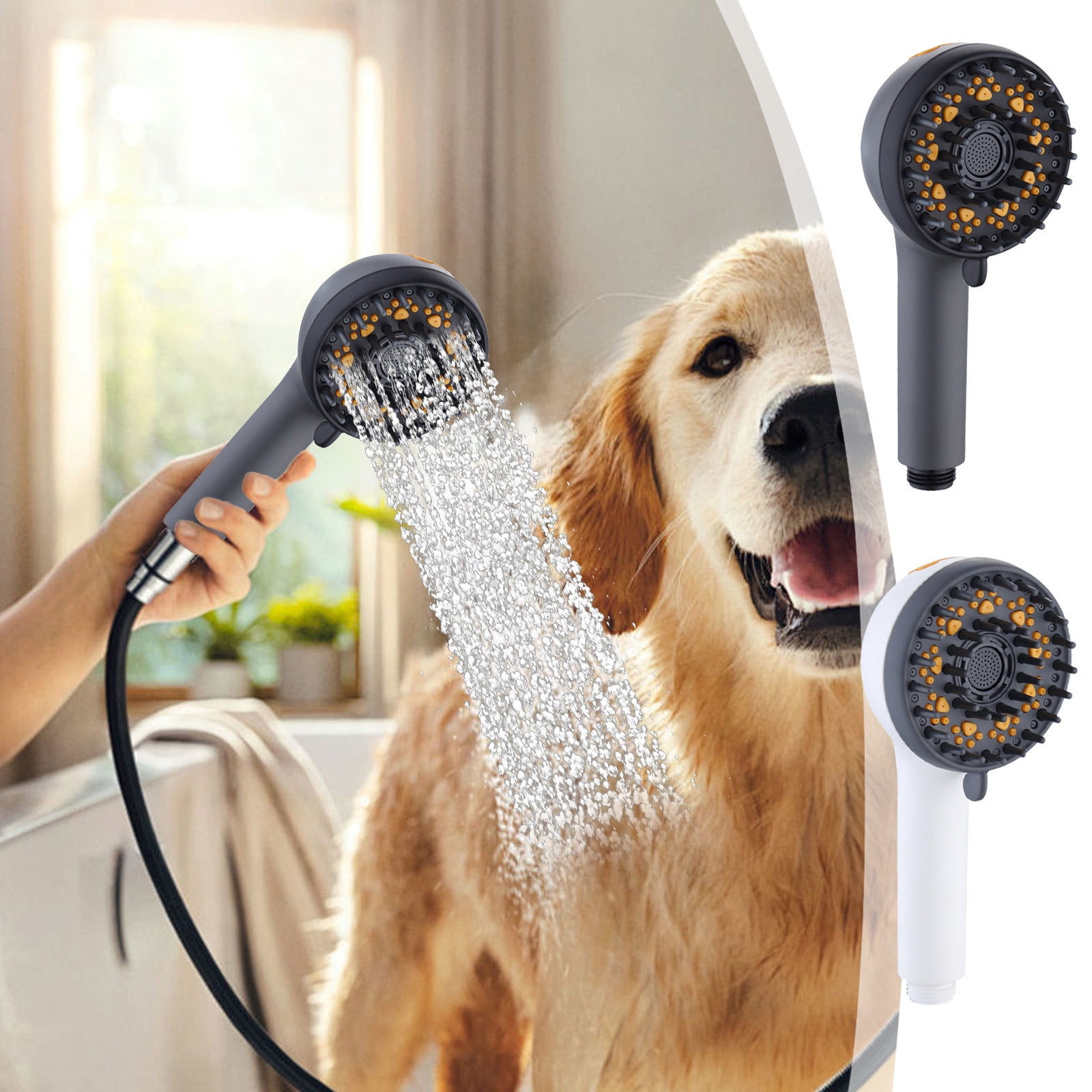 Msgweeeg Handheld Pet Shower Head, 3-Mode High Pressure Sprayer