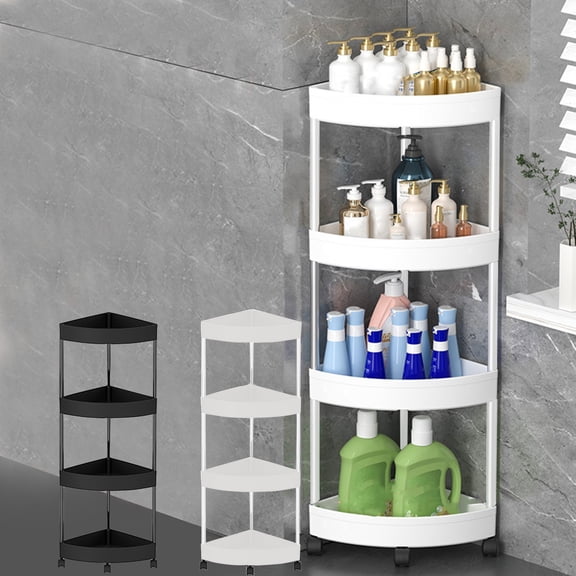Msgweeeg Shower Shelf Shower Shelves for Inside Shower Bathroom Corner Storage Shelf Organizer wirh Detachable 4 Tiers Rolling Wheels and Drainage Holes