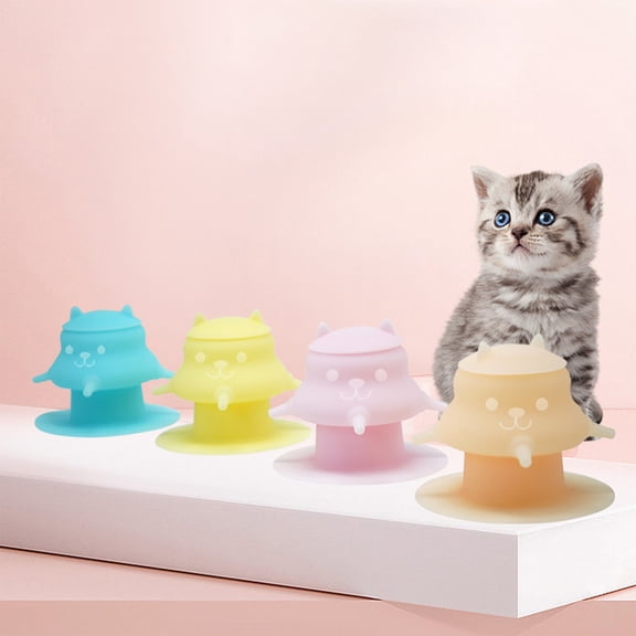 Msgweeeg Silicone Suction Cup Pet Feeding Bowl with Anti Spill Design and Multiple Nipple Attachments for Kittens Puppies Small Animals Nursing and Weaning
