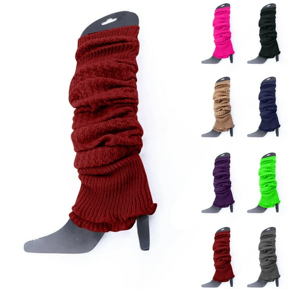 Msgweeeg Slouch Socks Women Socks Women's Solid Color Warm Knitted Yarn Leg Coverand Winter Over Knee Long Sock Cover for Ankle Boots