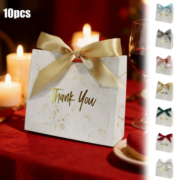 Msgweeeg Small Bags for Gifts Gift Bags Valentine Day Gifts 10 Sets Of Thank You Bow Hand Bags Neckties Scarves Mini Gift Tote Bags