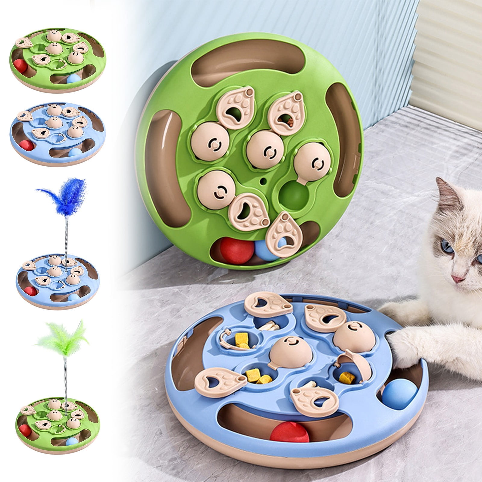 Msgweeeg Small Dog Toy Pet Toys Pet Cats And Dog Toys A Interesting And Entertaining Tool For Relieving Boredom Interactive Ball Spinning Wheel Dog Hiding Food Puzzle Toy for Indoor Play
