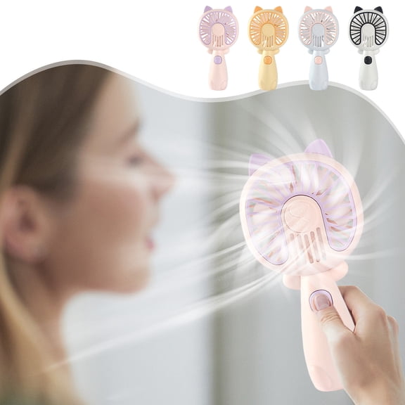 Msgweeeg Small Portable Fan Mini Fans Summer Cute Pet Series Mini Handheld Fan USB Rechargeable Student Activities Small Gifts