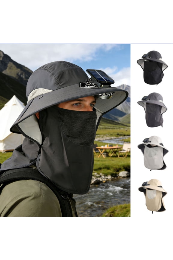 Solar Fan Hats Fishing Hat with Fans Outdoor Wide Brimmed Sun Hat Solar Fan Hat Ideal Beach Hat and Fisherman Hat for Both Men and Women Random Color