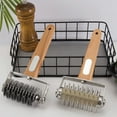 thumbnail image 1 of Msgweeeg Spatulas Spatulas for Kitchen Use Stainless Steel Pizza Tools Raised Wood Rolling Pin Kitchen Household Bread Pizza Rolling Pin Perforator Mesh Pulling Knife, 1 of 9