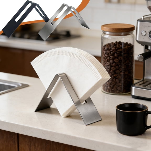 Msgweeeg Stainless Steel Coffee Filter Stand and Paper Storage Box Barista Tool for Coffee Shop Home Brewing Drip Coffee Maker Accessory and Kitchen Decor