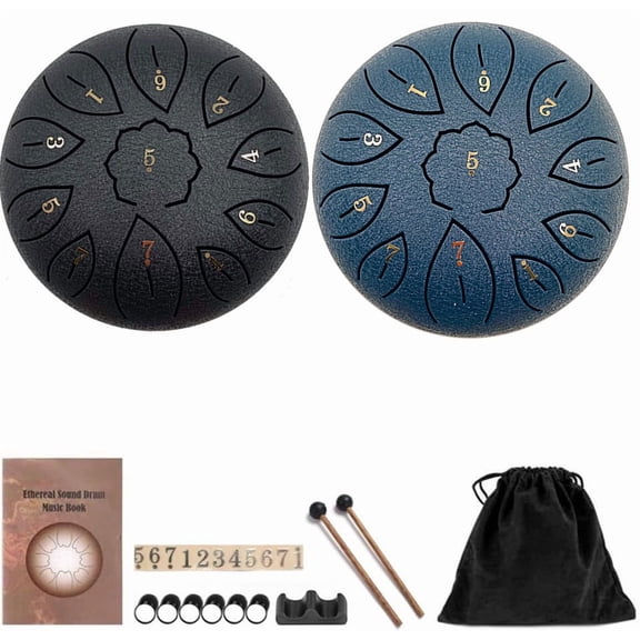 Msgweeeg Steel Tongue Drum 6 Notes G Tone Hand Pan Drum with Carry Bag Meditation Music Instrument Percussion Healing Relaxation Therapy Gift Artistic Sound Tool