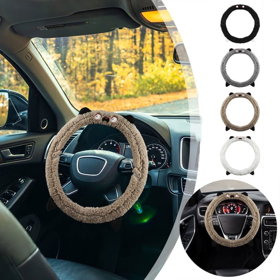 Msgweeeg Steering Wheel Cover Car Steering Wheel Cover Winter Car Steering Wheel Cover Imitation Mink Steering Wheel Cover for Winter Driving,Cold Weather,Snowy Roads