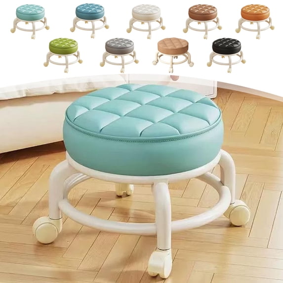 Msgweeeg Stool with Wheels Stool with Wheels Swivel-Wheel Stool Home Plastic Casters Low Stool Living Room Movable Seat