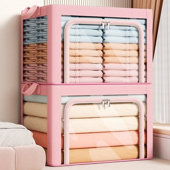 Msgweeeg Storage Bin Storage Bag Large-capacity Clothes Storage Box Thickened Quilt Household Large-capacity Foldable Fabric Storage Box Finishing Basket