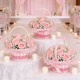 thumbnail image 1 of Msgweeeg Storage Bins Storage Basket Handheld Rattan Basket Woven Storage Basket with Short Gauze Candy Flower Storage Basket, 1 of 7