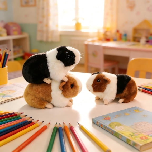 Msgweeeg Stuffed Animals 8 Year Old Boy Gift Realistic Hamster Plushie Toy - Cute Lifelike Guinea Pig Stuffed Super Soft Doll Gift for Kids Girls Boys Birthday Simulation Pet