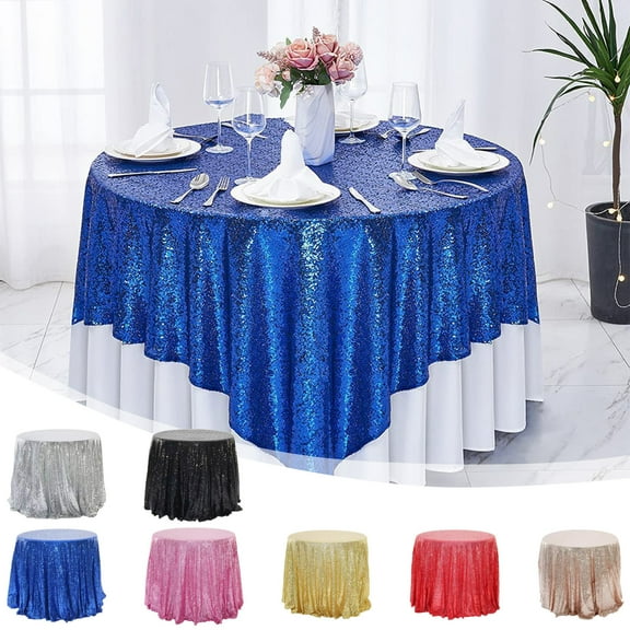 Msgweeeg Table Cloth Party Tablecloth Round Sequin Tablecloth Glitter Fabric Tablecloth Small Round Sparkling Tablecloth Suitable for Wedding Birthday Party Christmas Decoration