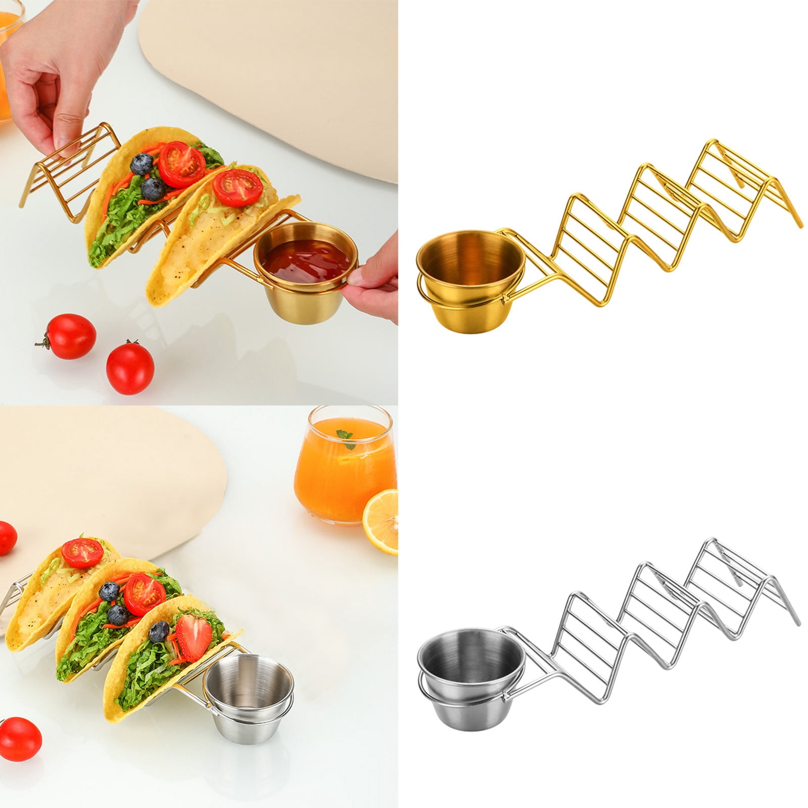Msgweeeg Taco Holder Stainless Steel Taco Stand Individual Serving Rack ...