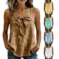 thumbnail image 1 of Msgweeeg Tank Summer Sleeveless Solid Color Boho Tops Square Neck Regular Fit Streetwear Hawaii Blouse, 1 of 8