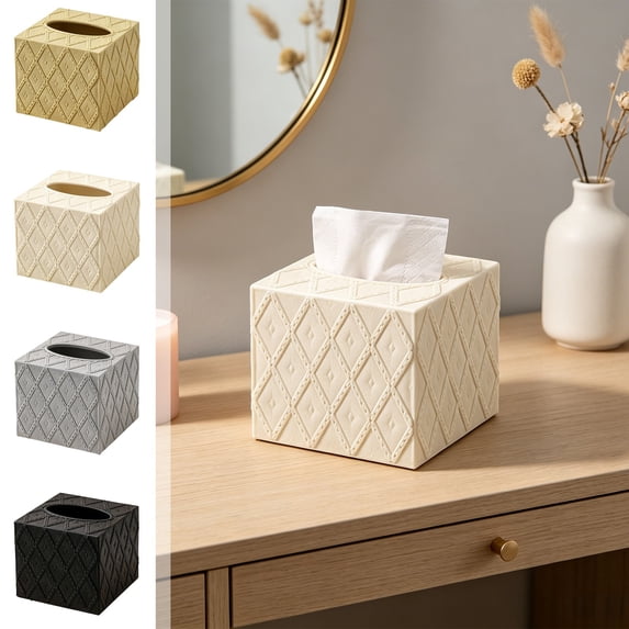 Msgweeeg Tissue Holder Tissue Box Holder 1pcs Tissue Box Holders tissue storage box household or car office toilet paper storage box Multi purpose storage box Desktop Refillable Tissue Holders