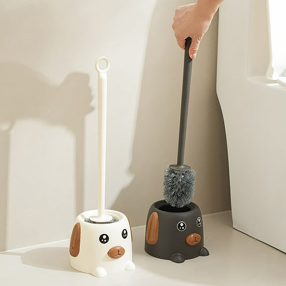 Msgweeeg Toilet Cleaner Brush Toilet Bowl Cleaners Brush Toilet Brush for Household Small Dogs No Dead Corners Toilet Brush with Base Set Wall Mounted Toilet Cleaning with Long Handle