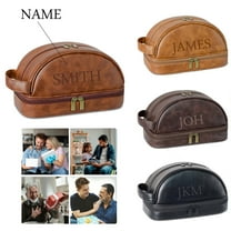 Msgweeeg Toiletries Bag Personalized Toiletry Bag for Men Engraved Name Initials Toiletry Bag Customized Travel Shaving Kit for Groomsmen Gifts for Christmas Birthday