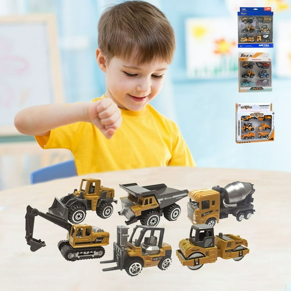 Msgweeeg Toy Cars for Boys Age 4-7 Toys for Boys 6-8 Boy Gifts Age 7-8 Alloy Return To Engineering Vehicle Model Set Excavator forklift Stack Car Model No Battery Childrens Gift Boy Gifts 8-10