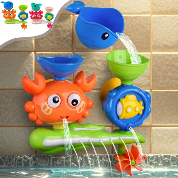 Msgweeeg Toys for Ages 2-4 Top Christmas Gifts Children's Shower Head Bathroom Toy Crab Water Wheel Spinning Toy Happy Children Water Play Toy Bath Toy