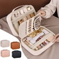 thumbnail image 1 of Msgweeeg Travel Bag for Toiletries Three-In-One Multi-Functional Zoned Storage Polyurethane Cosmetic Bag Large Capacity Advanced Feeling Portable Handheld Makeup Brush Storage Bag, 1 of 7