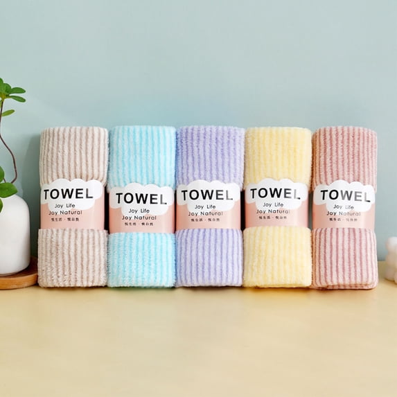 Msgweeeg Travel Towel TowelVelvet Towels Thickened Striped Absorbent Towels Color Striped Face Towelsfor Hotel and Resort