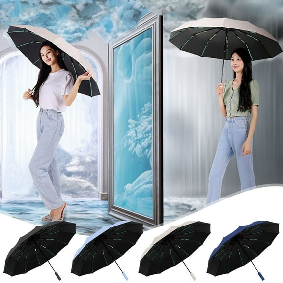 Msgweeeg Travel Umbrella Small Umbrella 60 Rib Folding Umbrella for Sunny and Rainy Days Fully Automatic Umbrella Large Reinforced Plastic Sunshade and Sun Protection Umbrella