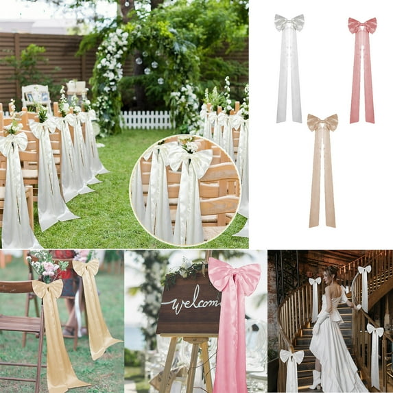 Msgweeeg Tree Bows Classic Christmas Decor Holiday Party Multiple Escalators Chair Bow Decorations for Multiple Holiday Party Decorations