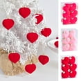 thumbnail image 1 of Msgweeeg Valentines Ornaments for Tree Valentines Day Tree Decorations Decorations Tree Heart Shaped Hanging Balls 12pcs, 1 of 6