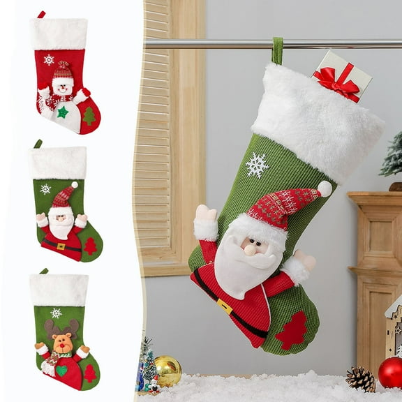 Msgweeeg Modern Christmas Decor Personalized Christmas Stockings Christmas Stockings with Names 18in Xmas Stockings with Santa Snowman and Reindeer Designs Custom Stockings for Holiday Decor