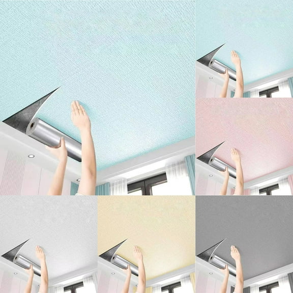 Msgweeeg Wall Decal Wall Stickers 10M roll of wallpaper Ceiling wallpaper Self-adhesive waterproof soundproof wallpaper Bathroom Kitchen Living Room Bedroom Ceiling for Home Offices and Workspace