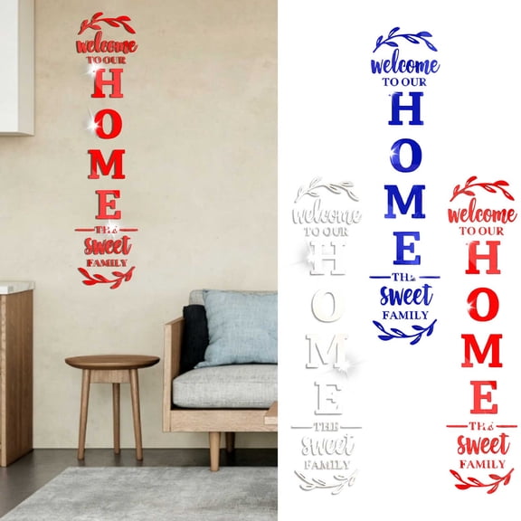 Msgweeeg Wall Decal Wall Stickers Acrylic Mirror Wall Sticker Home Welcome Sign for Wall Family Olive Branch Decal Soft Mirror Sheet for Living Room Entryway Adhesive Reflective Art for Hallway